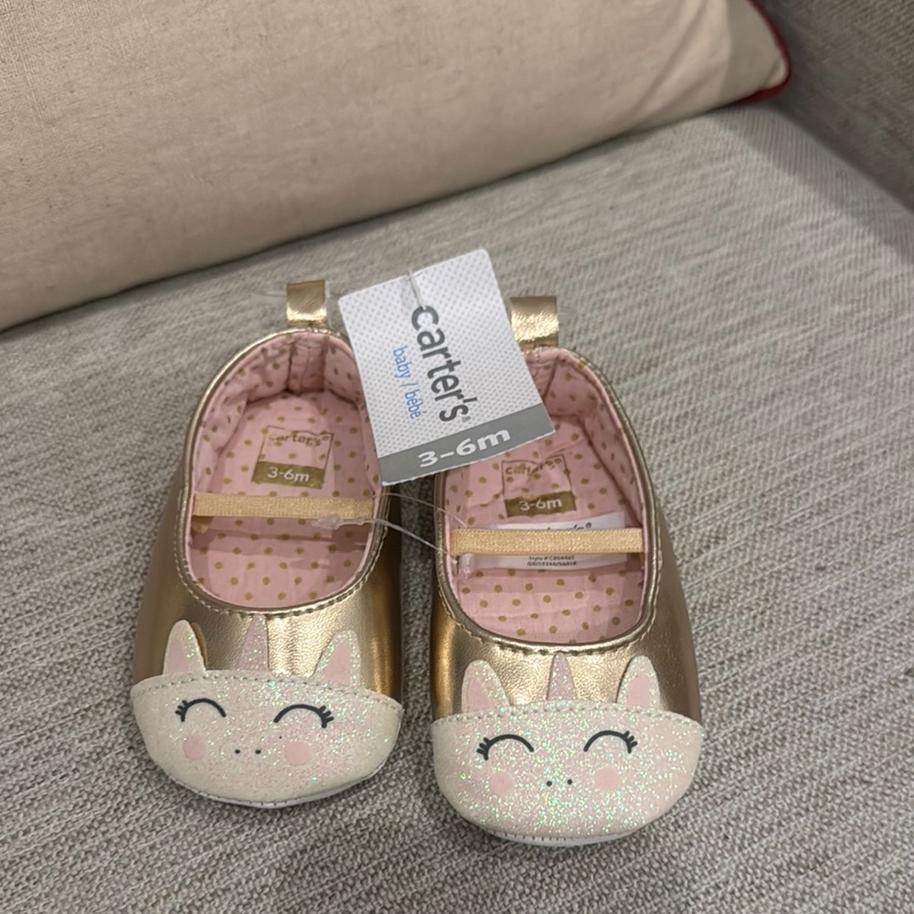Carter's Gold and Cream Baby Shoes